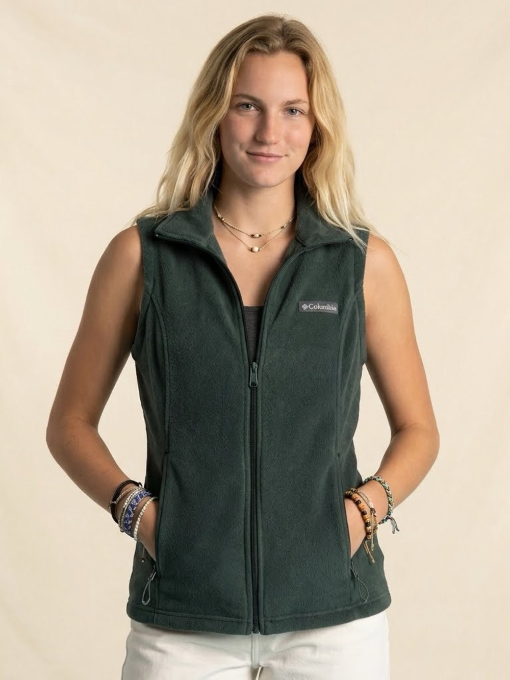 Columbia Women's Forest Green Fleece Vest